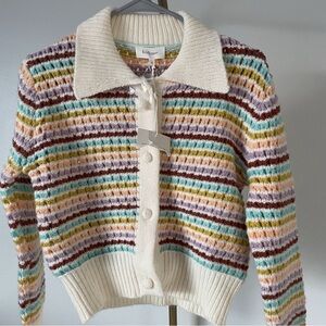 Böhme Multicolor Striped Button up Cardigan Size S NWT